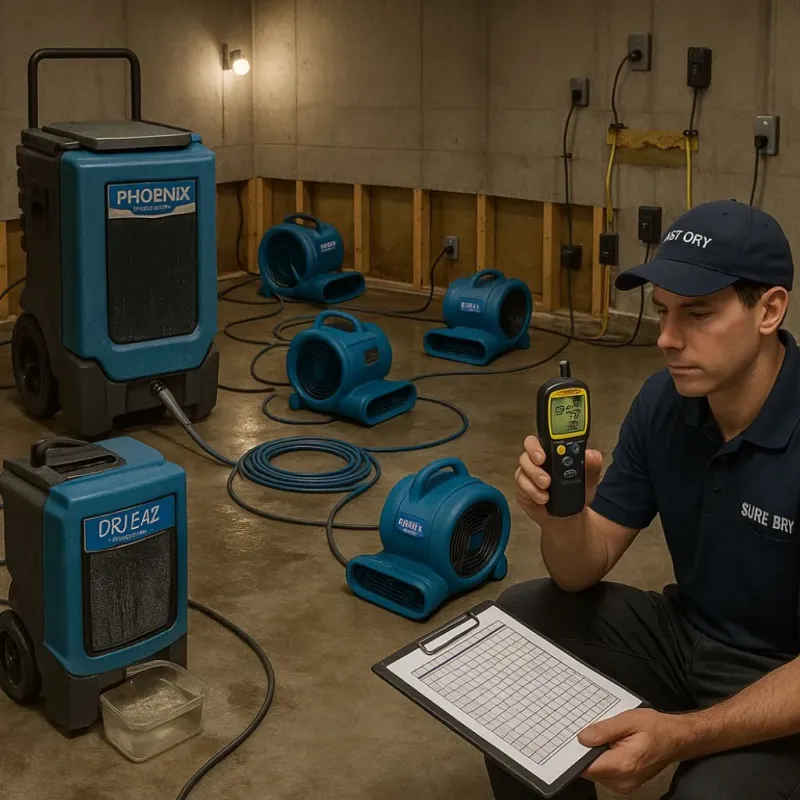 Structural Drying and Dehumidification process in Westwood, KY